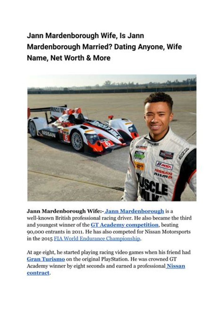 Jann Mardenborough Wife, Is Jann Mardenborough Married? Dating Anyone, Wife Name, Net Worth ·